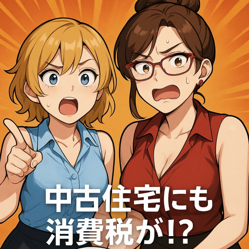 中古住宅購入時に消費税がかかることもあるって知ってビックリしてる二人のセクシー美人秘書